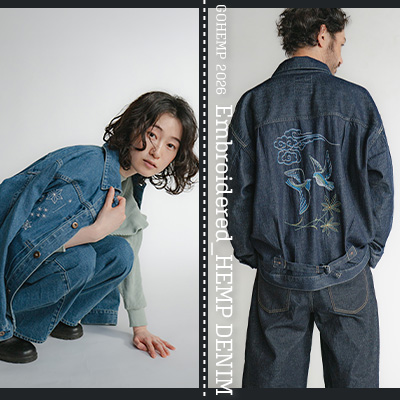 EMBROIDERED HEMP DENIM