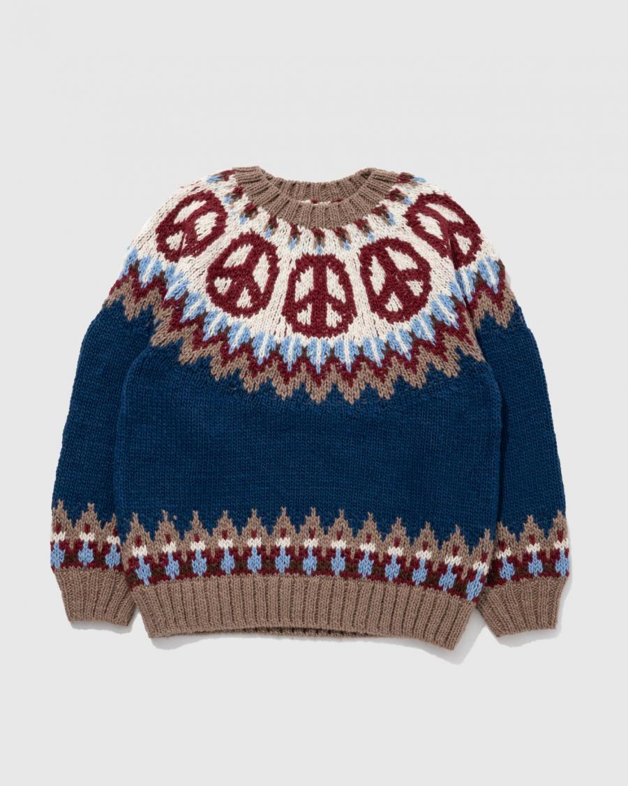 PEACE PATTERN KNIT CREW