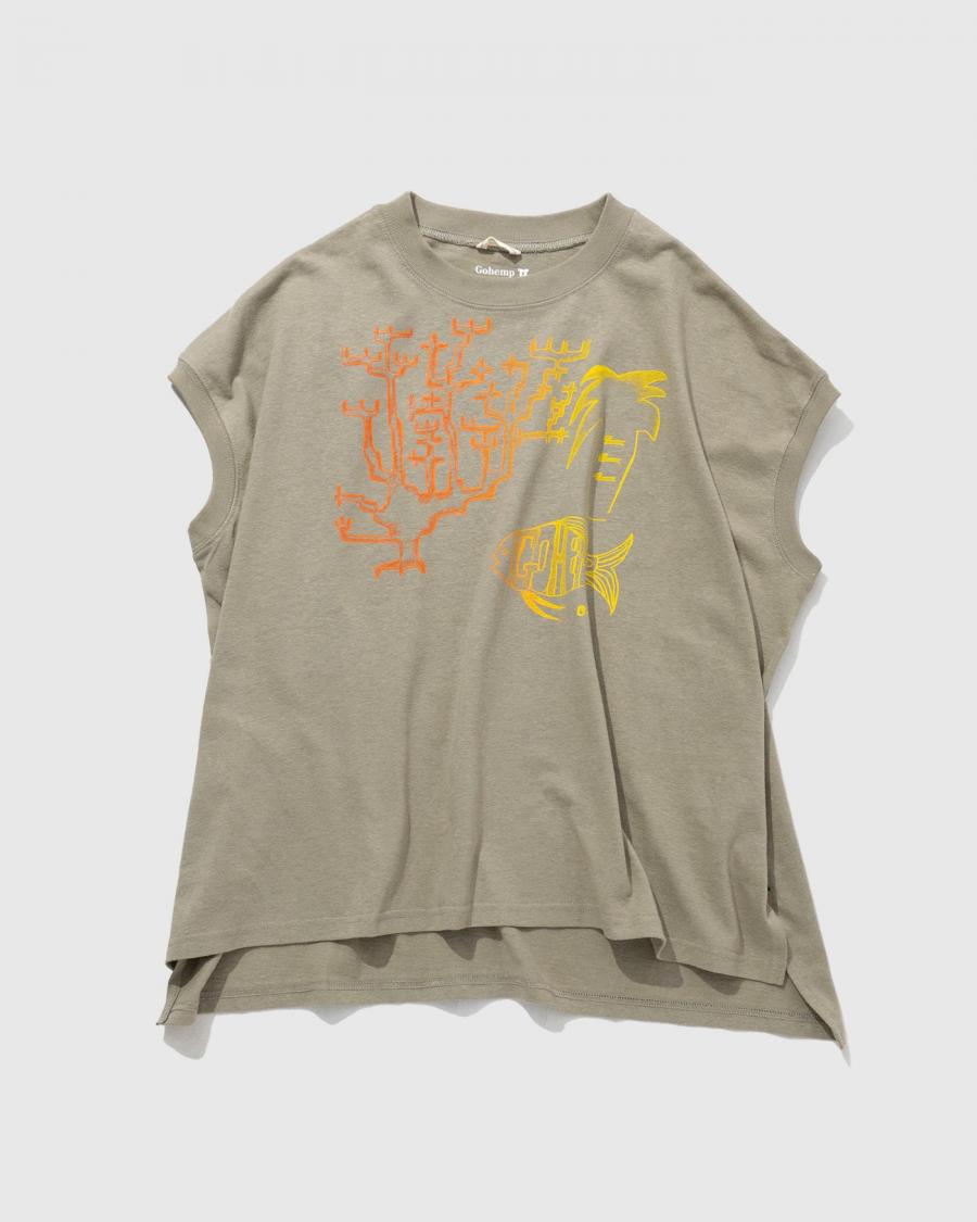 Hello!慶良間の珊瑚 HONEY SLEEVE-LES TEE