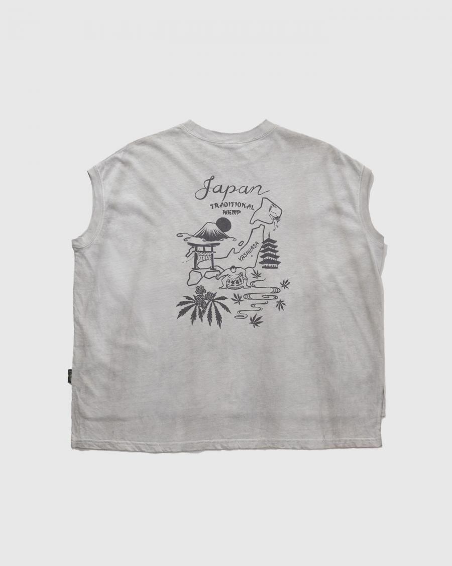 JAPAN TRADITIONAL HEMP HONEY SLEEVE-LES TEE
