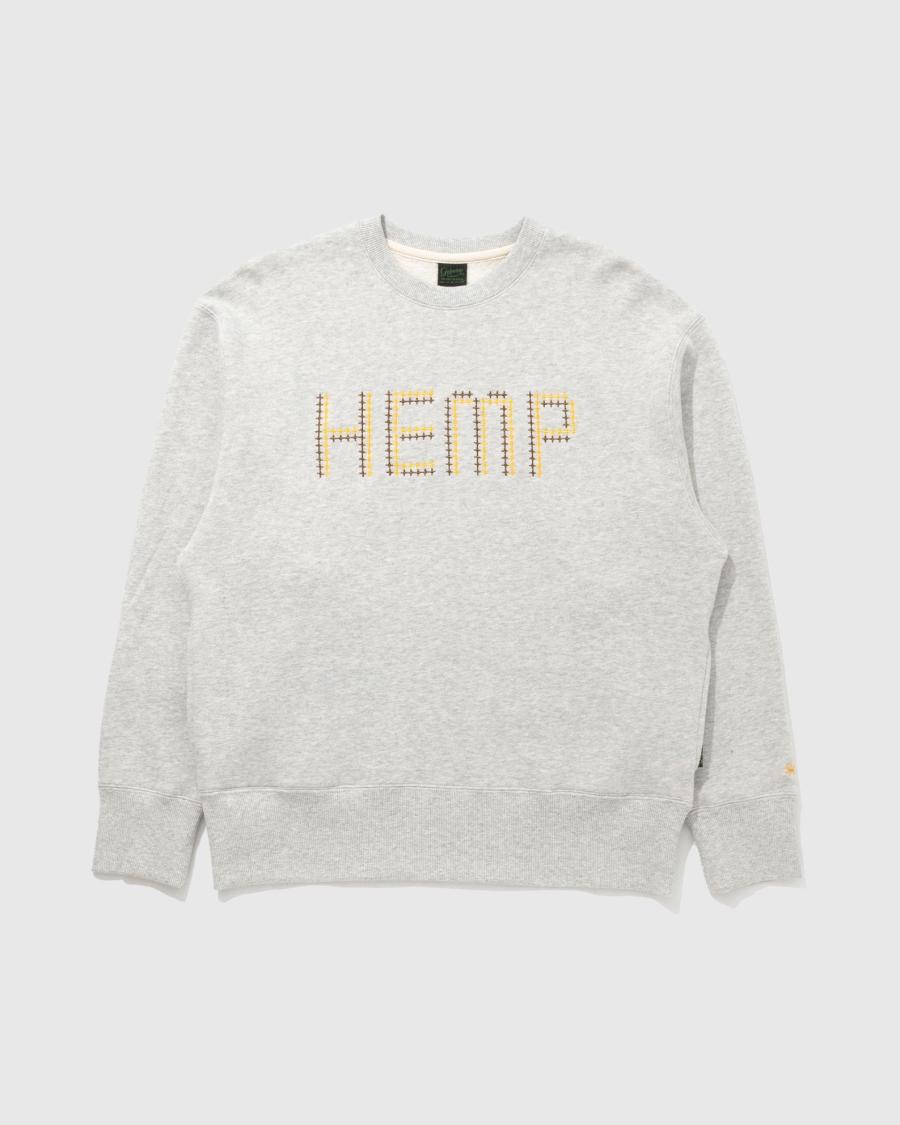 CROSS STITCH HEMP CREW SWEAT