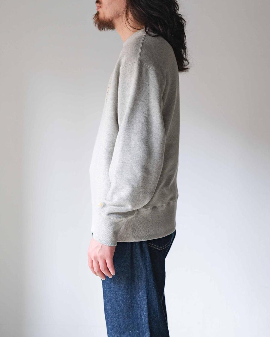 CROSS STITCH HEMP CREW SWEAT