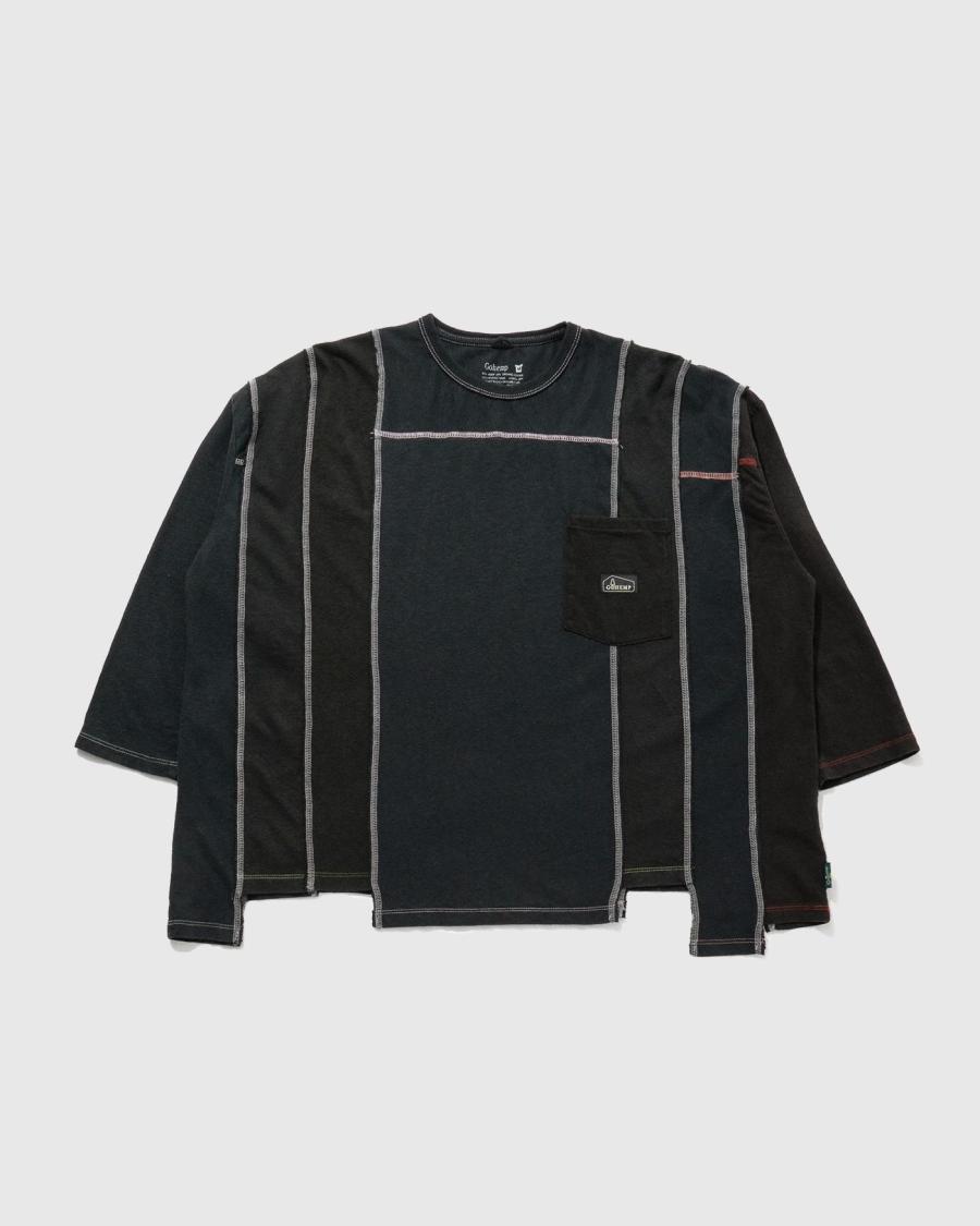 3/4SL T-SHIRT - BLACK DYED REUSE