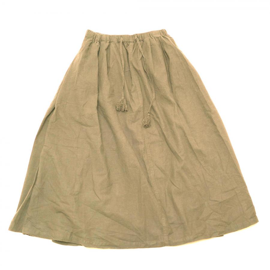 DAMASK FLARE SKIRT/HEMP COTTON