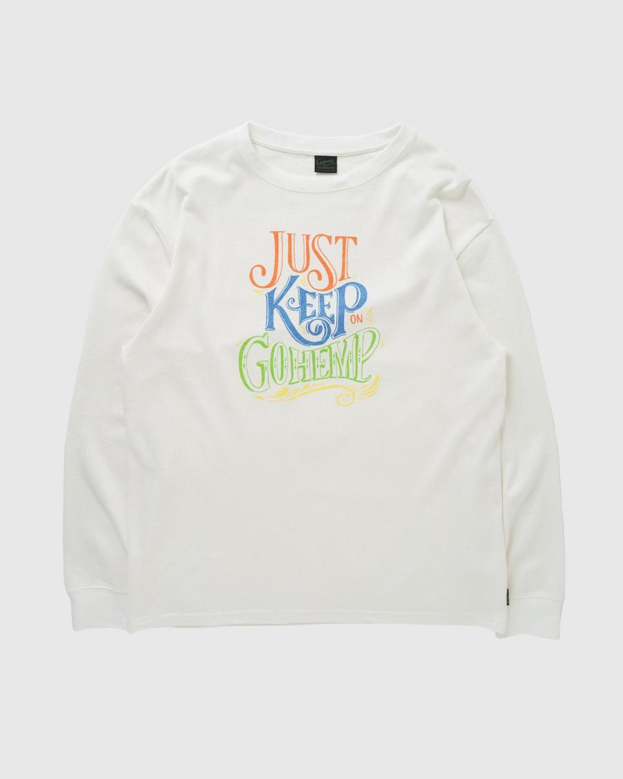 JUST KEEP ON GOHEMP LONG SLEEVE TEE