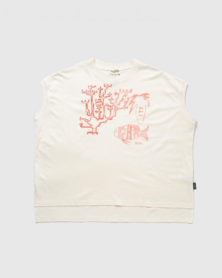 Hello!慶良間の珊瑚 HONEY SLEEVE-LES TEE
