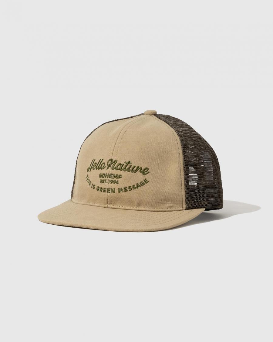 GREEN MESSAGE MESH CAP