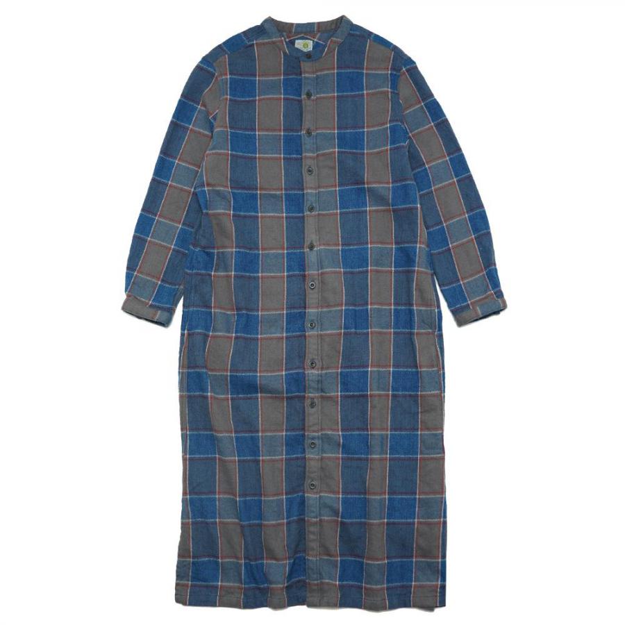 BAND COLLAR OP／H/C INDIGO CHECK