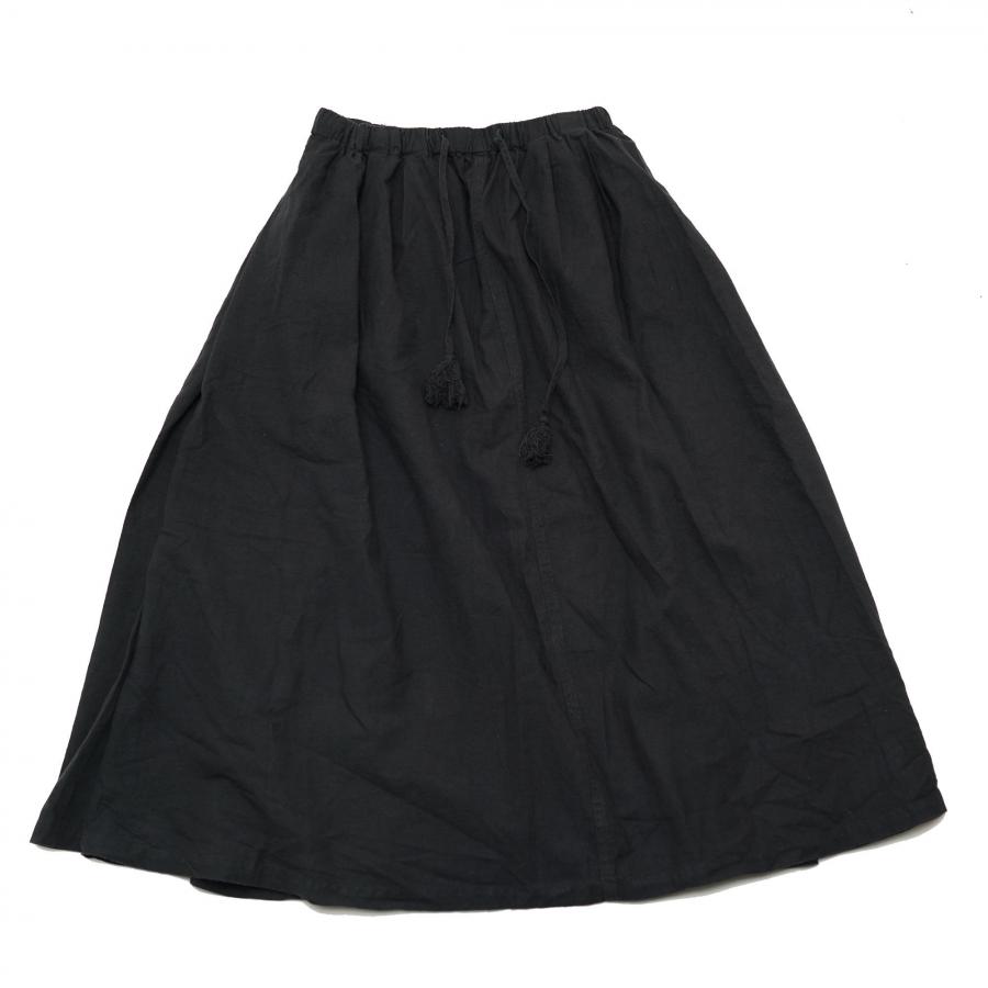 DAMASK FLARE  SKIRT／HEMP COTTON