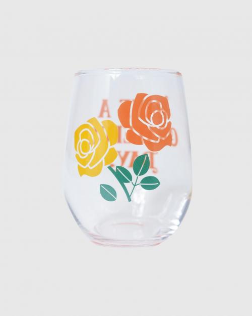 TUMBLER GLASS -PAIR ROSE