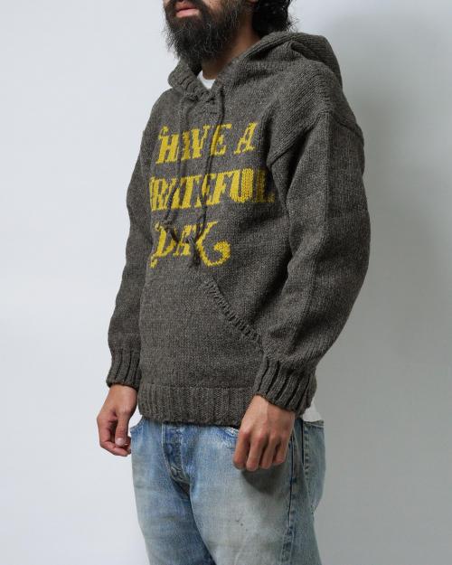 WOOL KNIT HOODIE