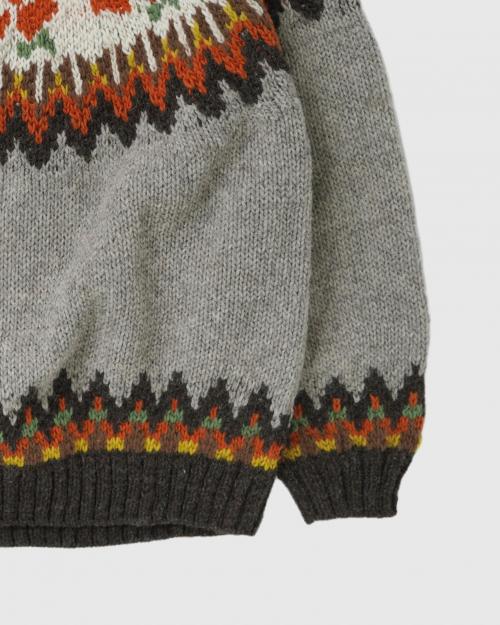 ROSE PATTERN WOOL KNIT CREW