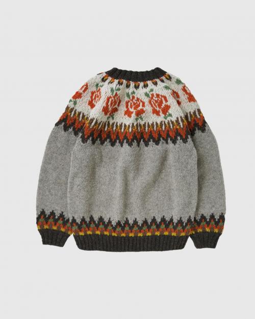 ROSE PATTERN WOOL KNIT CREW