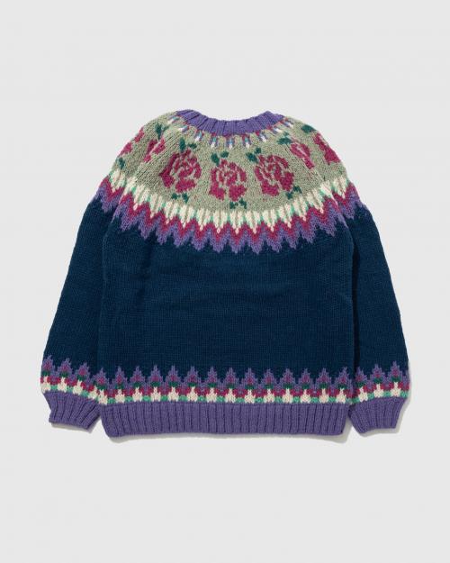 ROSE PATTERN WOOL KNIT CREW