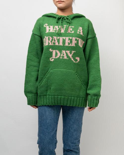 WOOL KNIT HOODIE