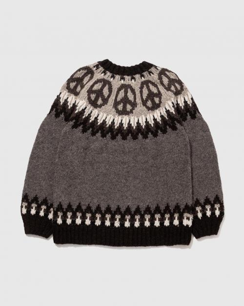 PEACE PATTERN WOOL KNIT CREW