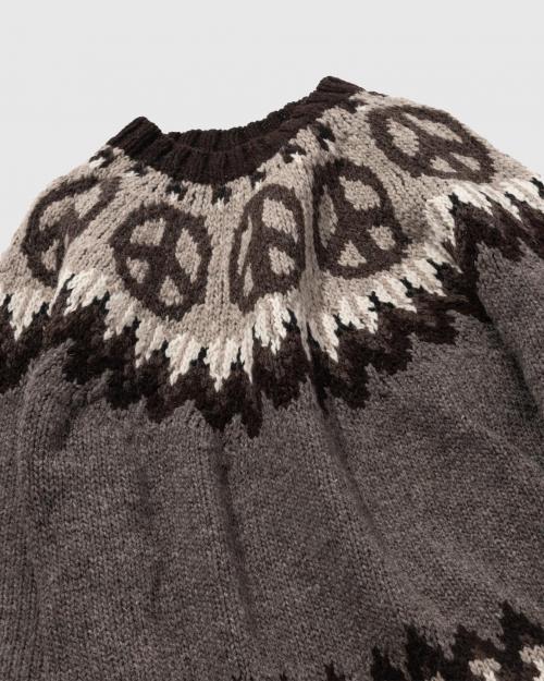 PEACE PATTERN WOOL KNIT CREW