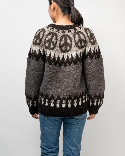 PEACE PATTERN WOOL KNIT CREW