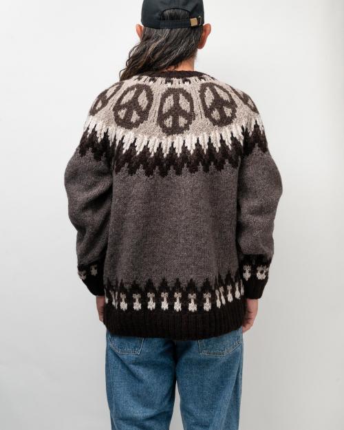 PEACE PATTERN WOOL KNIT CREW