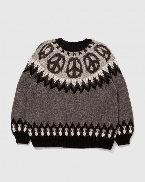 PEACE PATTERN KNIT CREW