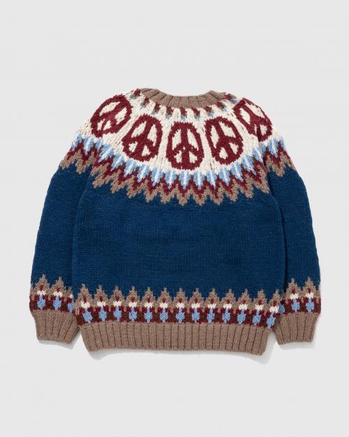 PEACE PATTERN KNIT CREW