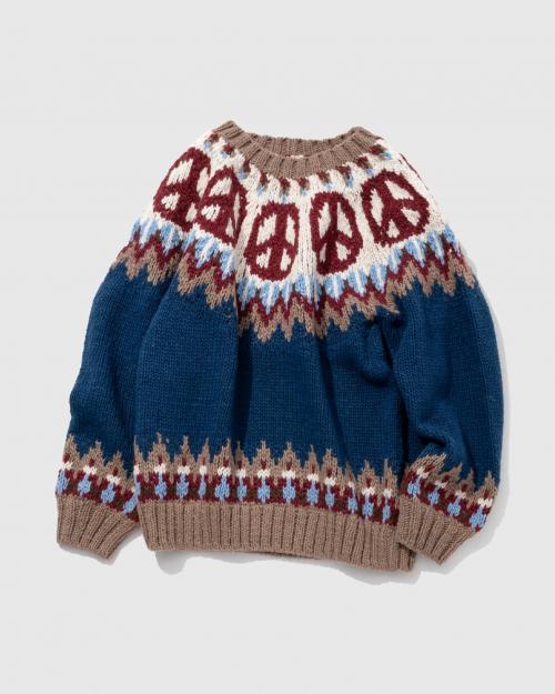 PEACE PATTERN KNIT CREW