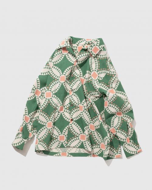 OPEN COLLAR LONG SLEEVE SHIRT