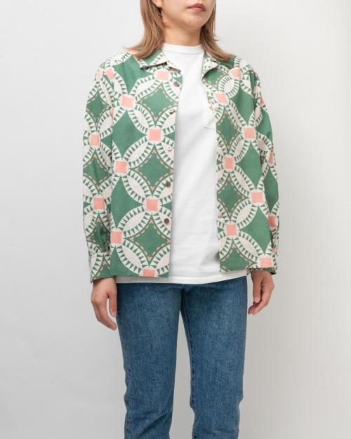 OPEN COLLAR LONG SLEEVE SHIRT