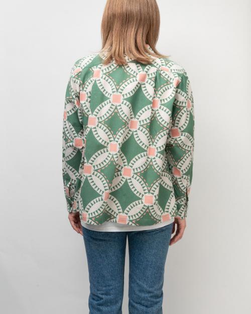OPEN COLLAR LONG SLEEVE SHIRT