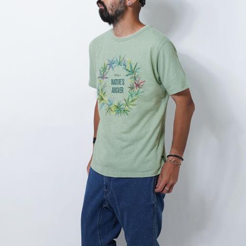 "HEMP LEAF WREATH" BASIC SHORT SLEEVE TEE