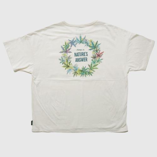 "HEMP LEAF WREATH" WIDE POCKET TEE