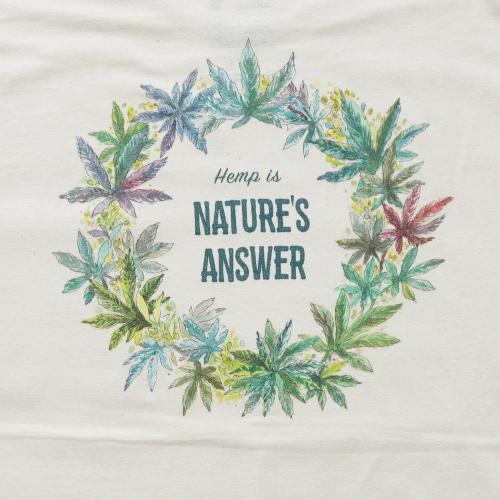 "HEMP LEAF WREATH" WIDE POCKET TEE