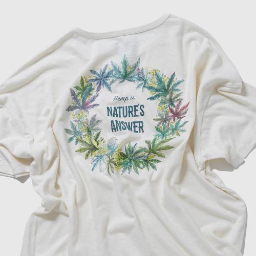 "HEMP LEAF WREATH" WIDE POCKET TEE