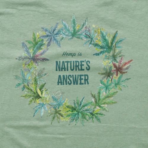 "HEMP LEAF WREATH" WIDE POCKET TEE