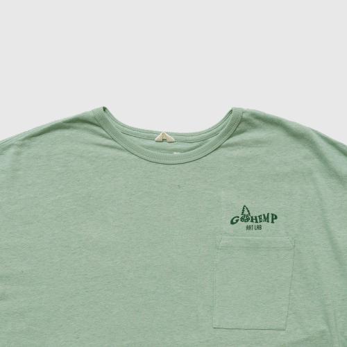 "HEMP LEAF WREATH" WIDE POCKET TEE