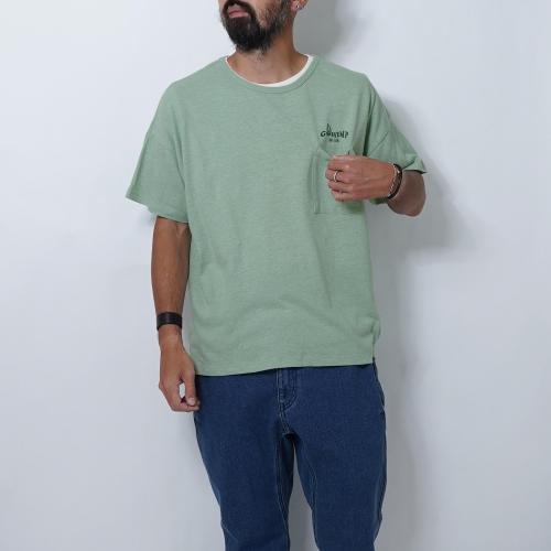 "HEMP LEAF WREATH" WIDE POCKET TEE