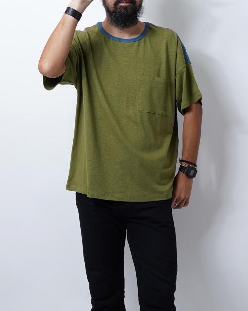 WIDE PK TEE / STRIPE PATCHWORK