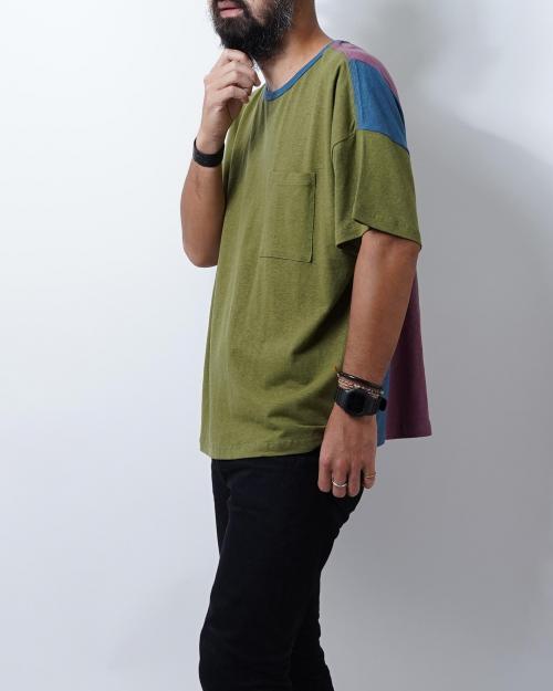 WIDE PK TEE / STRIPE PATCHWORK