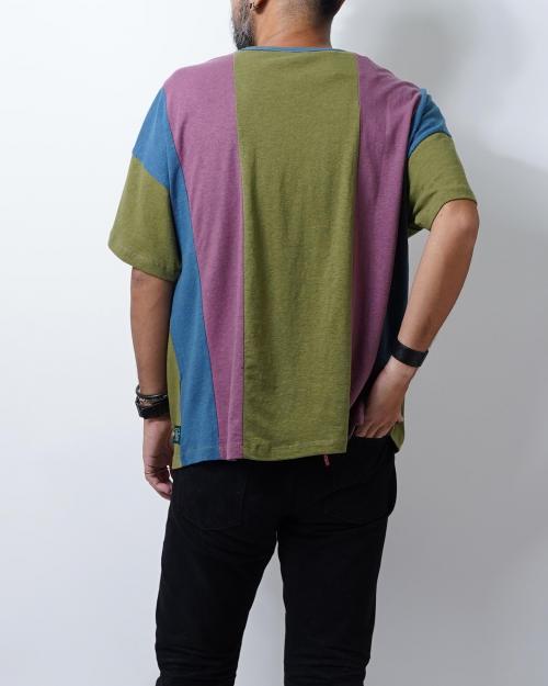 WIDE PK TEE / STRIPE PATCHWORK