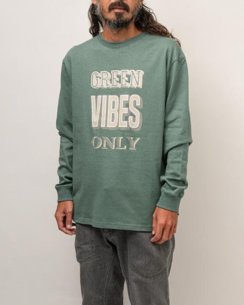 GREEN VIBES ONLY LONG SLEEVE TEE