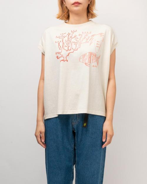 Hello!慶良間の珊瑚 HONEY SLEEVE-LES TEE