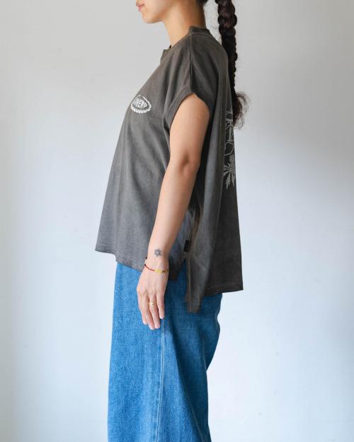 JAPAN TRADITIONAL HEMP HONEY SLEEVE-LES TEE