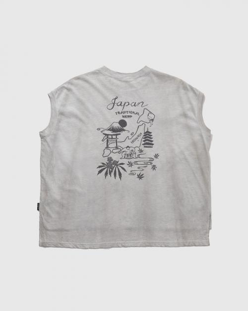 JAPAN TRADITIONAL HEMP HONEY SLEEVE-LES TEE