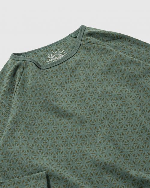 BASE BALL SLEEVE CREW / LEAF PRINT