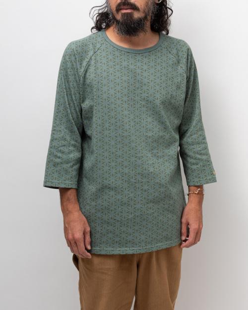 BASE BALL SLEEVE CREW / LEAF PRINT