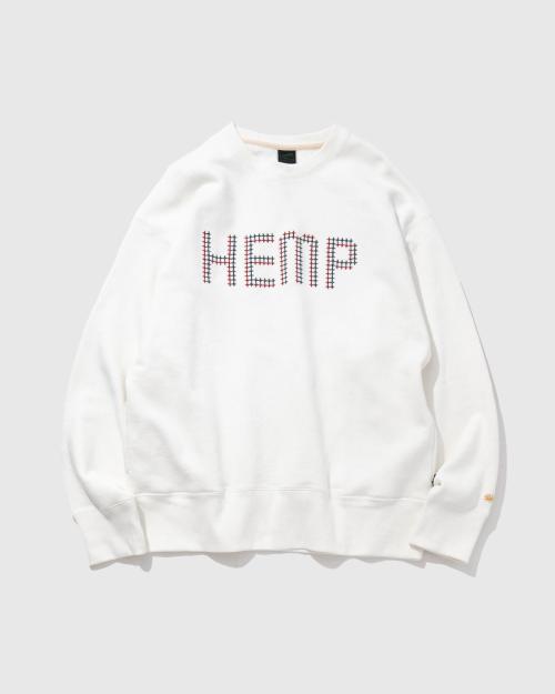 CROSS STITCH HEMP CREW SWEAT
