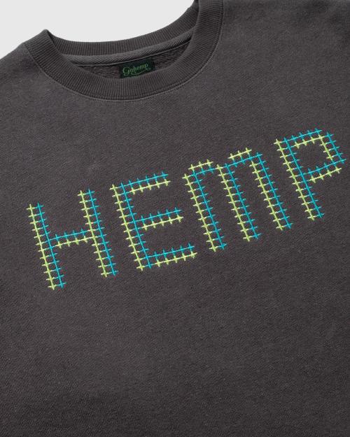 CROSS STITCH HEMP CREW SWEAT