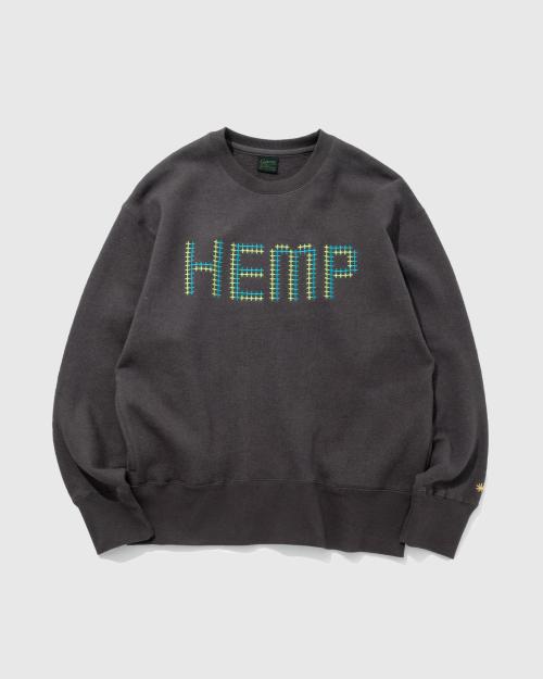 CROSS STITCH HEMP CREW SWEAT