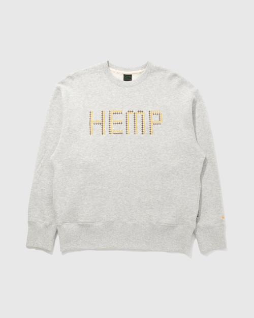 CROSS STITCH HEMP CREW SWEAT