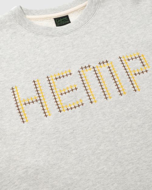 CROSS STITCH HEMP CREW SWEAT